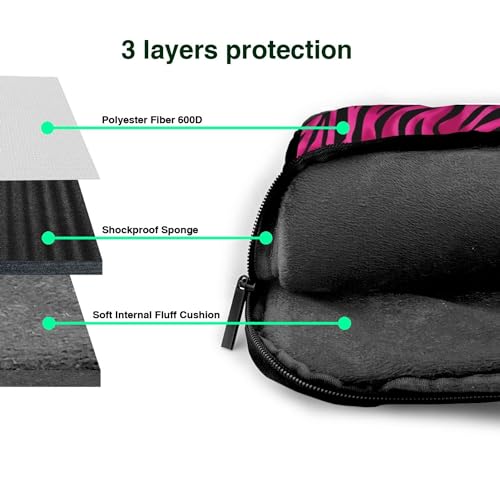 Bolsa para portátil estampado cebra rosa 15.6 pulgadas miniatura 6