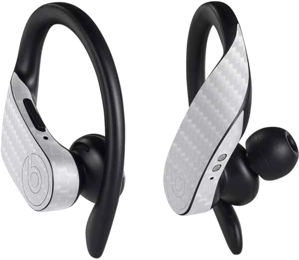 Skinit Decal Audio Skin Compatible with PowerBeats Pro - White Carbon Fiber Specialty Texture Material Design