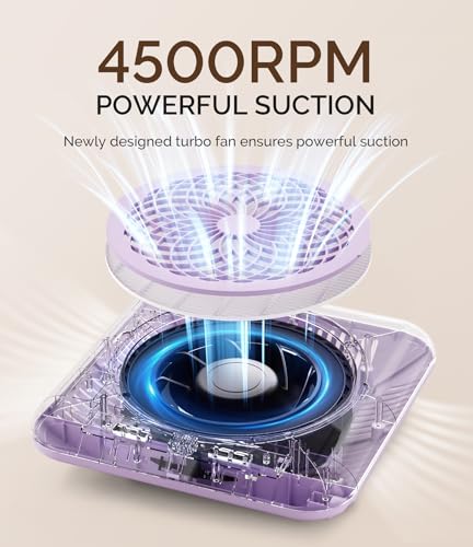 Image of MelodySusie Professional Nail Dust Collector with Max Suction Power,SProF 4500RPM Nail Vacuum Fan with 3 Suction Modes,Touch Control,Acrylic Nail Tools for Nail Tech & Salon Use,Purple