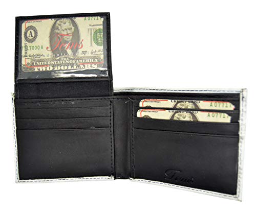Men's Handcrafted Faux Leather Flip ID Bifold Wallet Two Dollar Bill2