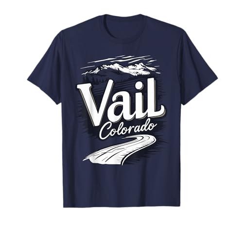 Cool Outdoor Skiing Vintage Souvenir Visit Vail Colorado T-Shirt