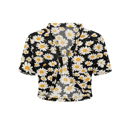 Image of Womens Short Sleeve Bolero Shrug Open Front Knit Cropped Cardigan Shoulder Cover for Dress Cute Casual Knit Cover Up