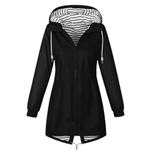 CSKJ Regenjacke Damen Wasserdicht Atmungsaktiv Softshelljacke Lang Übergangsjacke Einfarbige Outdoor Regenmantel mit Kapuze Funktionsjacke Leichte Gefüttert Windbreaker Große Größen Regenparka S-5XL