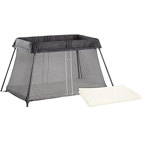 BabyBjörn Travel Crib Light + Fitted Sheet Bundle Pack, Black, One Size (640001US) Cover