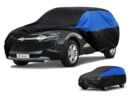 Image of GUNHYI Car Cover Custom Fit Chevy Blazer Waterproof All Weather, Lightweight Full Exterior Cover for Automobiles Outdoor Sun UV Rain Dust Snow Wind Protection.