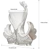 Swan Base Holder 6 Spoons Set, Exquisite Decorative Swan Shape Dinnerware Set Multipurpose for Fruits for Desserts (Silver)