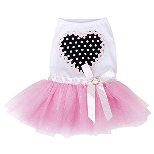 Lorjoyx Abito Senza Maniche in Pizzo Tutu Flowy Bowtie Pet Vestito dal Cucciolo di Estate dei Vestiti