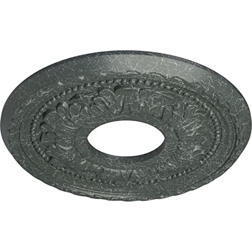 Image of Ekena Millwork Palmetto Ceiling Medallion, Athenian Green Crackle