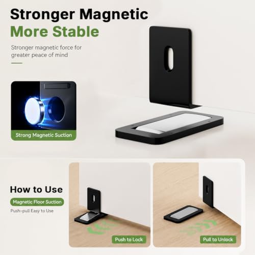 Image of HASTHIP Slim Door Stopper Floor Mount Stainless Steel Catch Slim Gaps