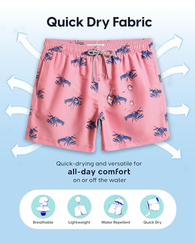 Image of maamgic Mens Swim Trunks 5 Inch with Mesh Lining, Quick Dry Mens Bathing Suit, Swim Shorts for Swimming and Beach