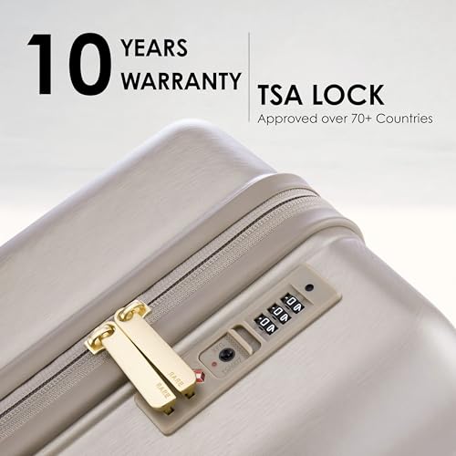 Image of Rare Tony Medium Size Beige Hard Trolley Bag Polycarbonate Antiscratch Travel Suitcase with 8 Silent Wheels and a Sturdy TSA Lock - Luggage for Men & Women