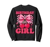 Photo Gallery rosa coquette bow cherry groovy checkered birthday girl felpa Photo Gallery rosa coquette bow cherry groovy checkered birthday girl felpa