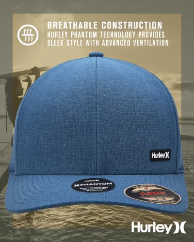 Image of Hurley Mens Trucker Hat - Curved Brim H2O Dri Summer Fitted Baseball Cap for Men with Mesh Back