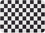 LiminiAOS Fußmatten Bad Teppiche Outdoor/Indoor Türmatte Muster Karierte Rennflagge Symbolisch für End Car Race Schwarz und in der richtigen Größe Farben Checker Bad Dekor Teppich Badematte