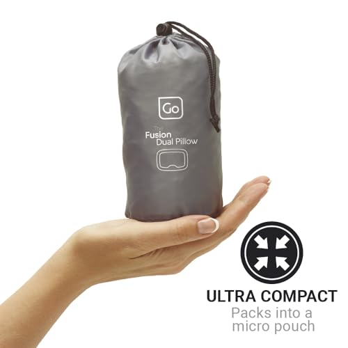 Almohada inflable de espuma para viaje gris única miniatura 5