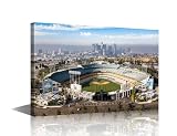 TUMOVO Los Angeles Baseball Stadium Wall Art for Living Room Ballpark Canvas Wall Art Pictures Posters Sports Field Modern Decor for Bedroom Office 1 Piece Giclee Framed Ready to Hang, 18L x 12W