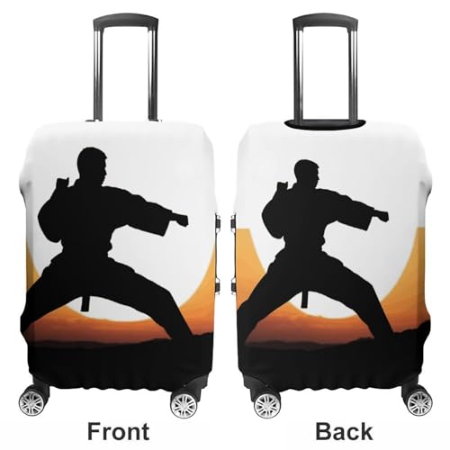 Carry on Luggage Cover Karate Silhouette Suitcase Covers for Luggages Tsa Approved Travel Luggage Sleeve Protector Elastic Suitcase Protector Anti-Scratch Washable Fits 19-30 Inch Case -XL3