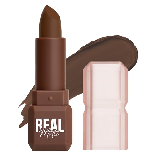 Image of Mila Beaute Real Matte Lipstick | Enriched With Rosehip Extract | Ultra Matte Finish & Long Lasting I Single Swipe, Lightweight & Comfortable - 5-ALMOND SYRUP