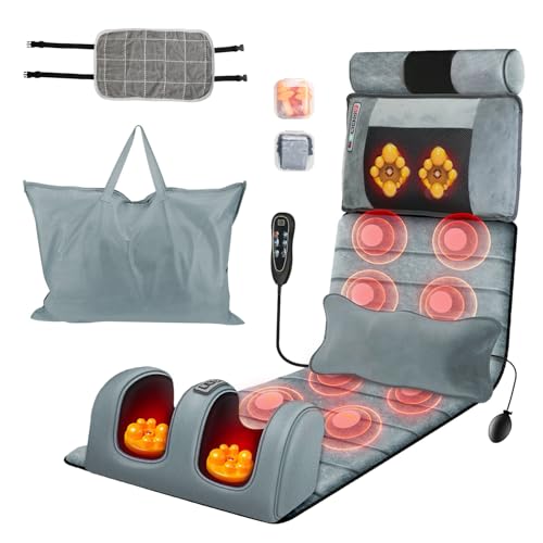 KinWarmth Full Body Massage Mat with Heat Massage Heating Pad Electric Vibration Massage Pad Cushion...