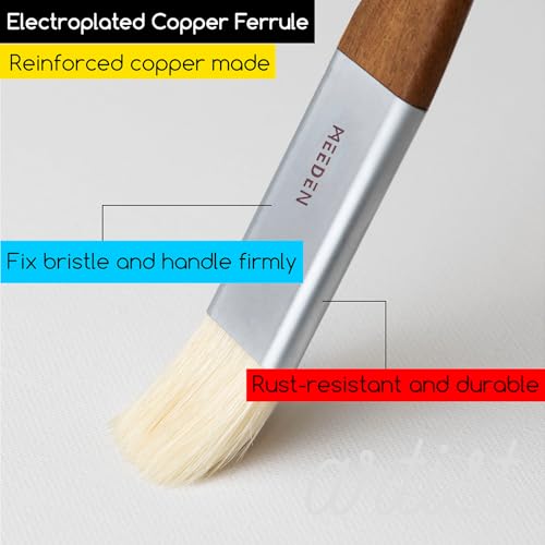 Set de Pinceles para Pintura al Óleo MEEDEN Profesional 10 Piezas Cerdas de Jabalí con Mango de Madera de Abedul miniatura 5
