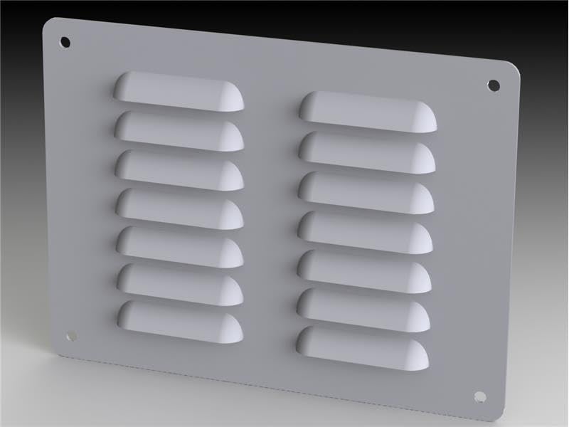 SAGINAW SCE-AVK64 4.38 X 6.00IN (HXW) Cutout, 5.63 X 7.50IN (HXW), ANSI 61 Gray, Carbon Steel, for Ventilation of Metal Enclosure. MOUNTING Hardware Included., Powder Coat Finish