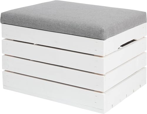 HDmirrorR POLWOOD 2in1 Sitzbank & Aufbewahrungstruhe gepolstert -...