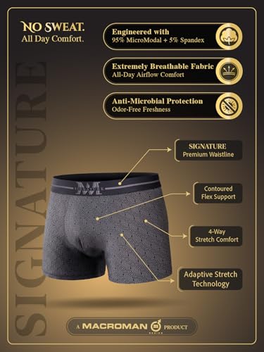 Image of Macroman M-Series MW Signature Collection By Rohit Bal Premium Modal, Spandex Mens Trunks