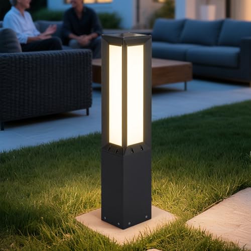 VZVI 31.5' Solar Pathway Light, 3000K LED Bollard Lights Outdoor, IP65 Waterproof Path Lights, Patio...