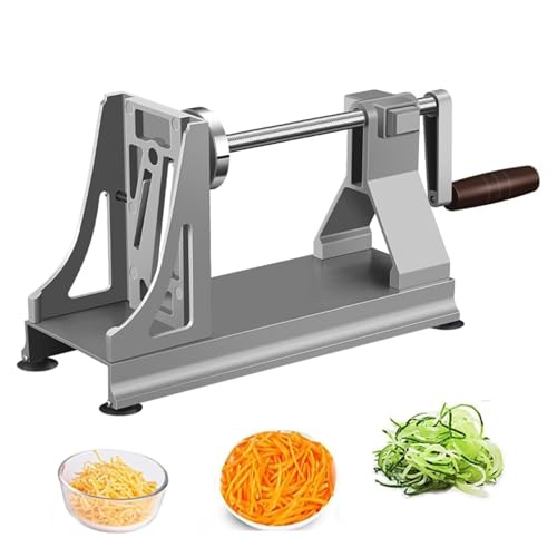 Rallador giratorio manual con 3 cuchillas, triturador de verduras fino para ensalada, preparación de queso, herramienta de cocina esencial