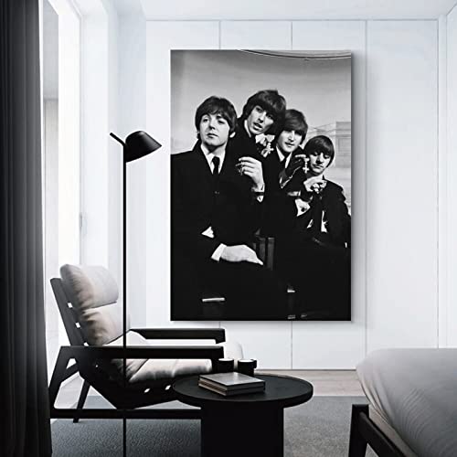 LANGYU Poster vintage classique The Beatles – Impression sur toile – Décoration murale moderne pour chambre à coucher… - Les Beatles, Paul McCartney, John Lennon, RIngo Starr, George Harrison LANGYU Poster vintage classique The Beatles - Impression sur toile - Décoration murale moderne pour chambre à coucher… – Image 4