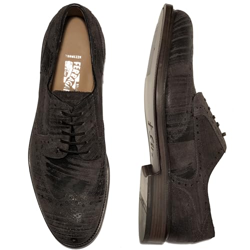 Gabrielle 3 Brown Wingtip 8.5 E 41.5 Men's Tramezza Brushed Suede Leather Oxford (Salvatore3