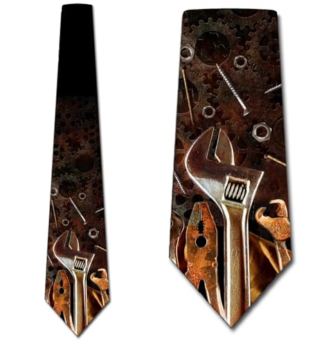 Three Rooker Tool Ties Mens Handyman Necktie Gear Tie Mechanic Necktie