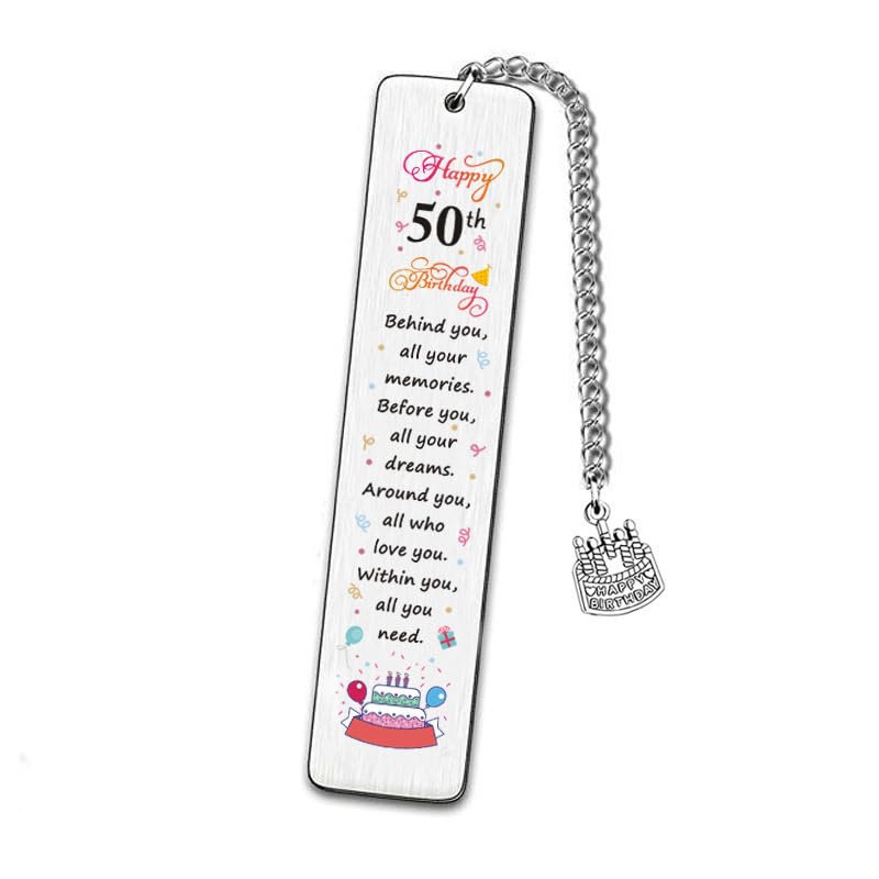 50th Birthday Bookmarks for Women & Men - 50 Yr Old Gifts for Sister, Boyfriend, Book Lover & Best Friend