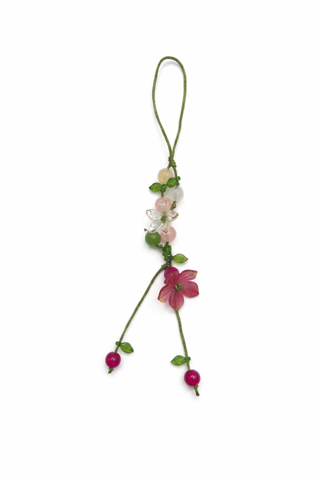 Aesthetic Cute Bow Phone Charm for Girls & Women | Stylish Knitted Floral Pink Beaded Thread Charm for iPhone, Bag, Purse & Keychains | Anti-Tarnish-image-36