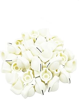 Toyvian ギター用ポテンショメータノブ24個 プラスチック製アンプエフェクトペダルコントロールアンプノブ 同心ポット対応 ギター ベース交換用ホワイト