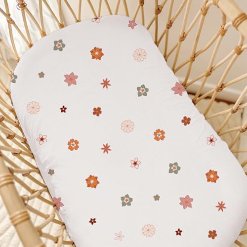 Image of Muslin Baby Lounger Cover, Soft Breathable Newborn Lounger Pillow Cover for Boys Girls Infant (Flower-B)