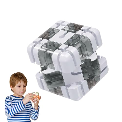 3D Maze Cube Puzzle - Large Labyrinth Ball Game with 6-Side Challenge, Educational Brain Teaser for Kids & Adults, Fidget Toy for Stress Relief & Logic Training, Educational Focus Game for Teens (B)