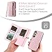 Asuwish Phone Case for Samsung Galaxy S24 FE 5G Zipper Wallet Detachable Cell Cover with Tempered Glass Screen Protector Crossbody Strap Bling Flip Credit Card Holder S 24 EF S24FE 24S Women Men Pink