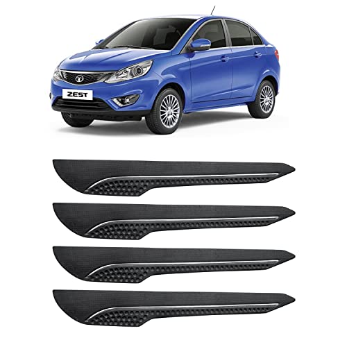 Image of AOSIS-Car Bumper Protector /Bumper Guard for Tata Zest with Single Chrome Stripe (4-Pcs)
