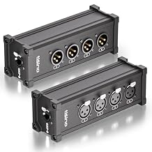 Tisino 4-Channel XLR to Ethernet Network Snake Receiver Breakout Box, XLR over Ethernet Extender for DMX Stage Lighting, Audio Recording, Live Sound, Compatible with EtherCON Cat5/Cat6 Cables 1 Pair