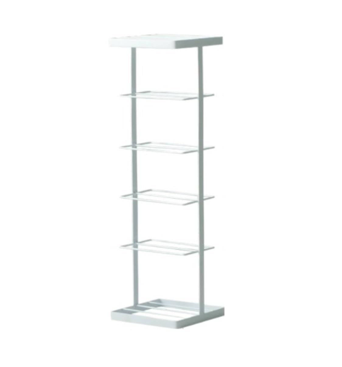 6-poziomowy metalowy stojak na buty antypoślizgowy wolnostojący do sypialni i salonu oszczędzający miejsce przechowywanie obuwia biały (25 x 25 x 85 cm)