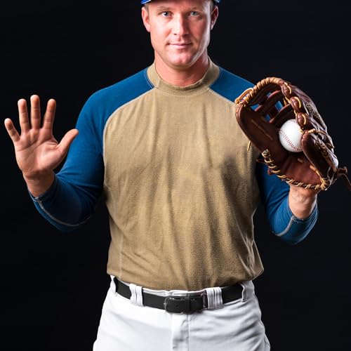 2 PCS Black Softball Belt, Leather Black Baseball Belt Mens, Adjustable Baseball Belts for Adult and Youth4