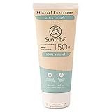 Crema Solar Natural Mineral Deporte FPS 50 Suntribe - 100 ml, Ecológica - 100% Natural y Segura para los Arrecifes, Filtros UV No-Nano Minerales, Muy Resistente al Agua & Sudor - Brillo Blanco