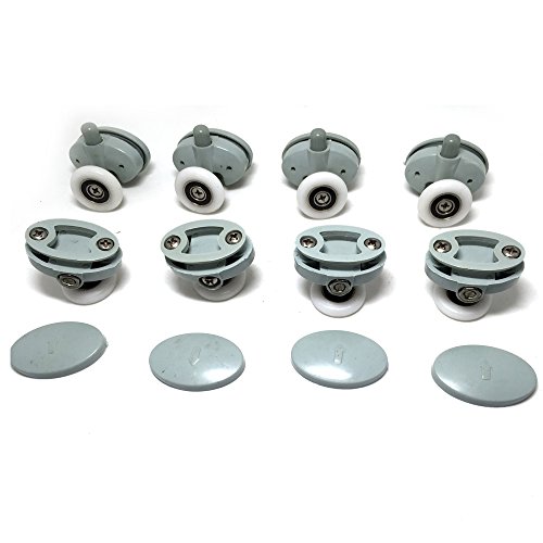Image of Smooth Set of 8 Single Shower Door ROLLERS /Runners /Wheels 23mm in Diameter