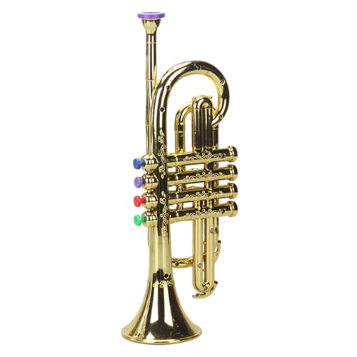 Jouets d'instruments de musique dorés, la trompette éducative à offrir pour l'éveil