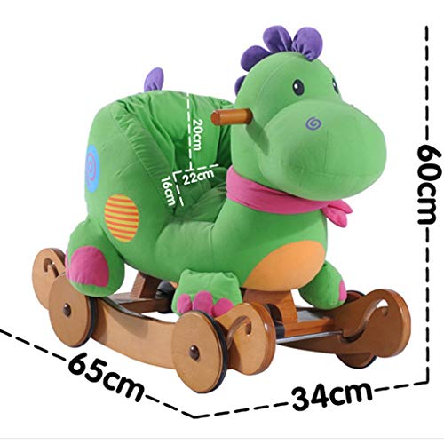 Schaukelpferd QIQIDEDIAN waschbar Baby Kind Dinosaurier Schaukelstuhl aus Holz im Alter von Baby Geschenk Geburtstag… – Bild 7