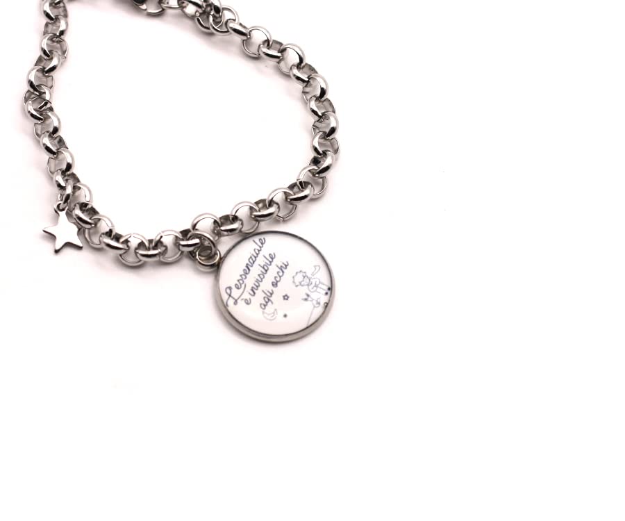 Bracciale Piccolo Principe - L'essenziale è invisibile agli occhi - Braccialetto in acciaio