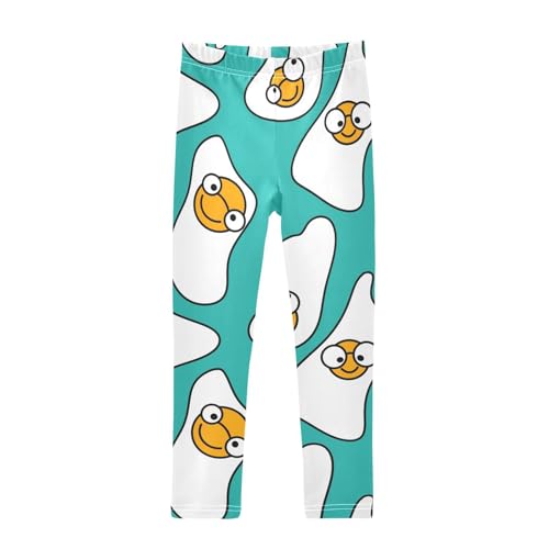 Scrambled Egg Girls Leggings,Workout Leggings for Girls Toddler Athletic Legging Size for 3-10T
