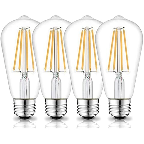 12V Edison Bulb 6W E26 12V LED Bulb 3000K 60W Equivalent, AC/DC 12V 24V Low Voltage LED Light Bulb for RV Camper Marine, Off Grid Cabin, 4 Pack Cover