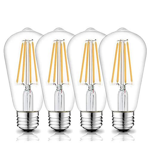 Beonllay 12V E26 LED Light Bulb 6W 3000K 60W Equivalent, Low Voltage AC/DC 12V/24V LED Bulbs for RV, Camper, Marine, Off Grid Cabin, 4 Pack